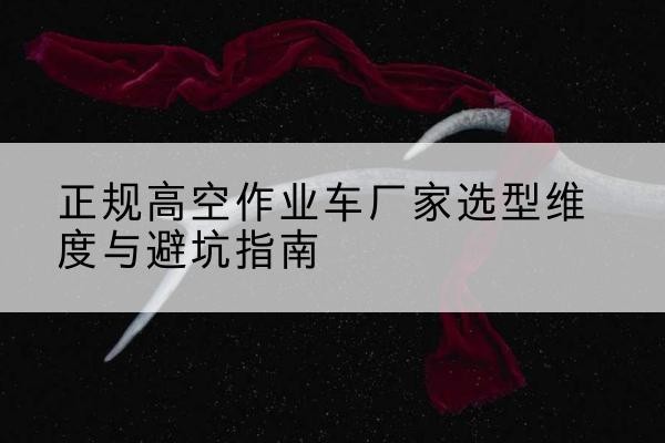 隆子高空作业车厂家-正规选型维度与避坑指南