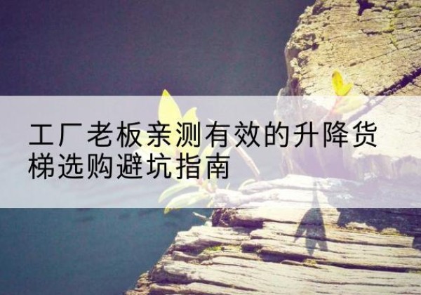 隆子升降货梯怎么选-工厂老板亲测有效的升降货梯选购避坑指南